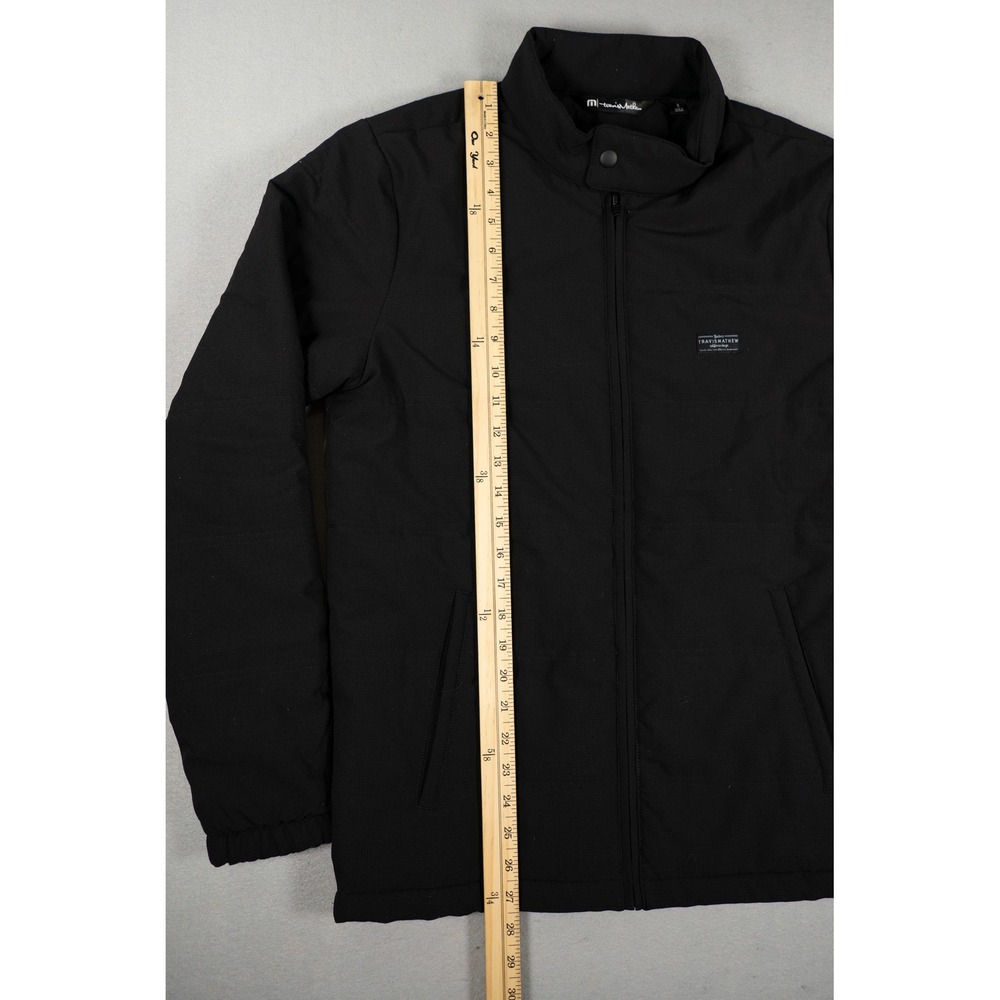 TravisMathew Mens Full Zip Mock Neck Quilted Jacket Black Size S Golf Outerwear image 5